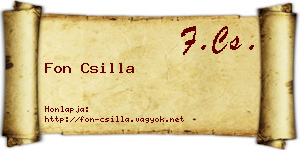 Fon Csilla névjegykártya